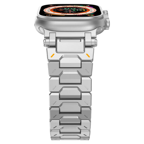 Explorer Steel Strap, silver, on a watch, direct front view