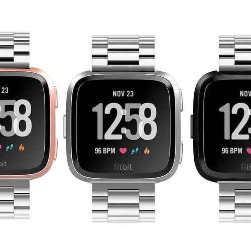 Steel Strap, silver, on a watch, direct front view