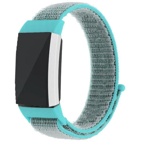 Nylon Strap, blue, on a watch, direct front view