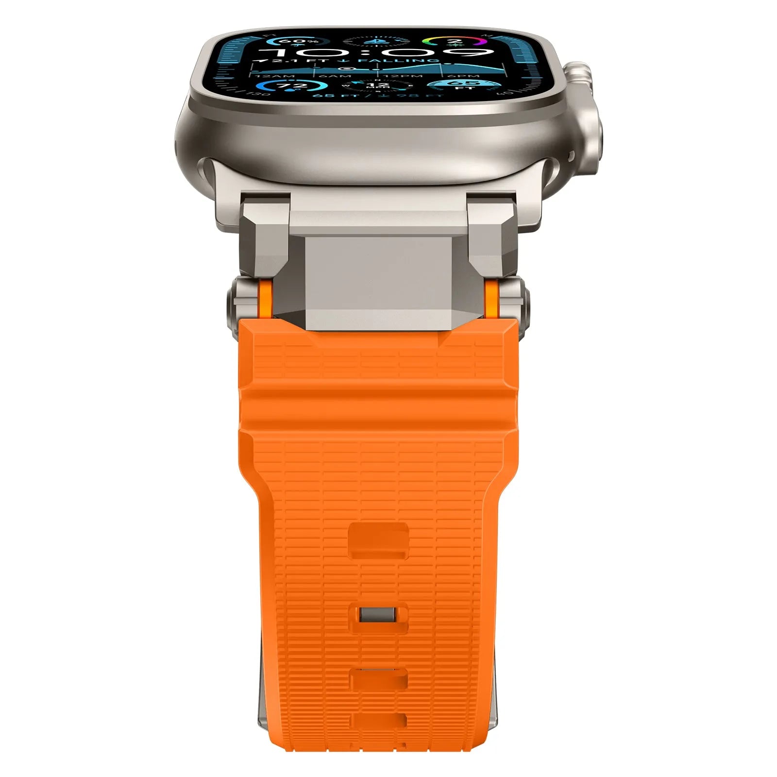 Correa silicona 'Aventurero' Apple Watch (naranja/titanio)