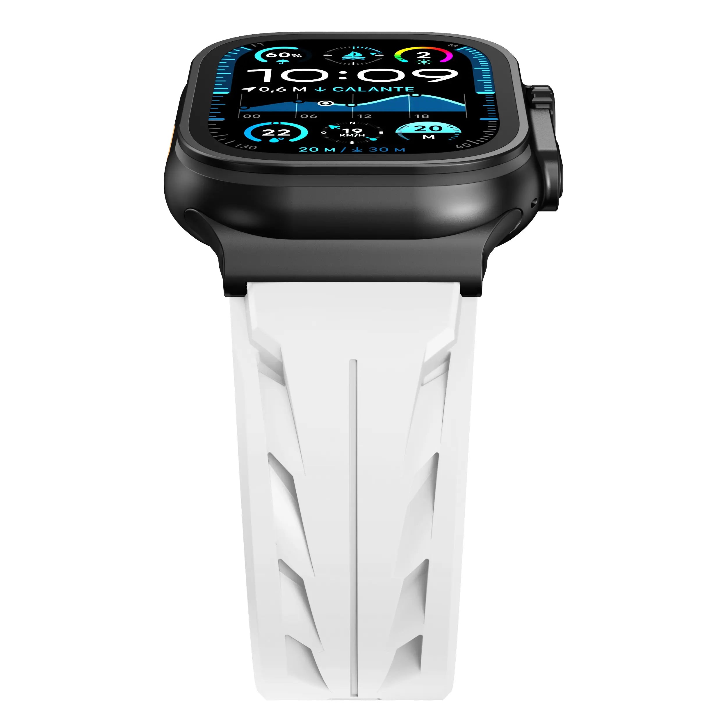 Correa silicona race Apple Watch (blanco)