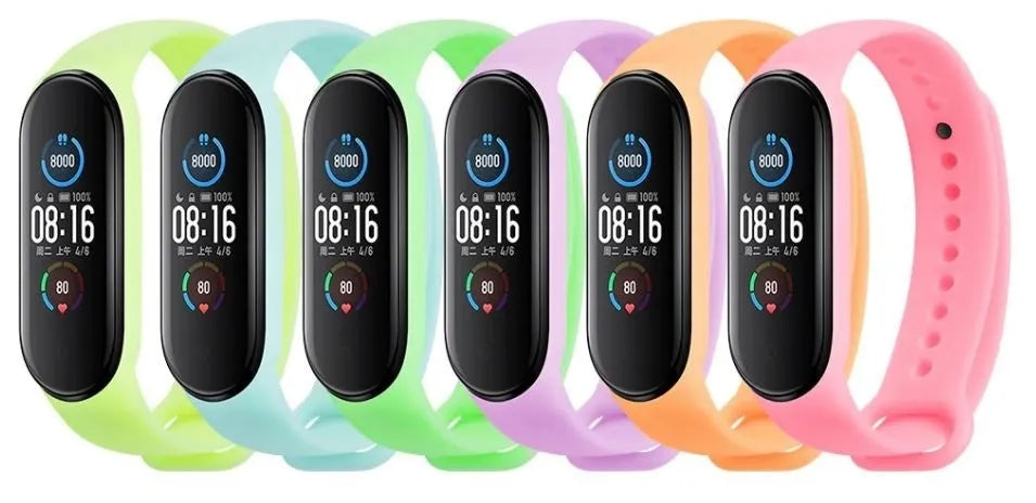 Luminous Silicone Strap, orange, on a watch, direct front view