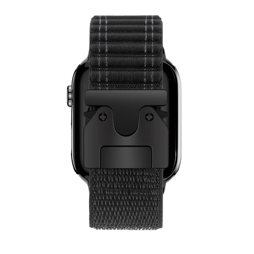 Bandz Correa nylon 'Deluxe' con hebilla-P Apple Watch Ultra (negro)
