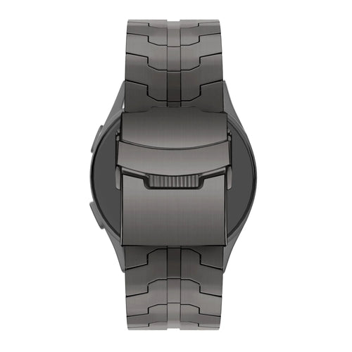 Steel Strap 'Iron', graphite, on a watch, direct rear view