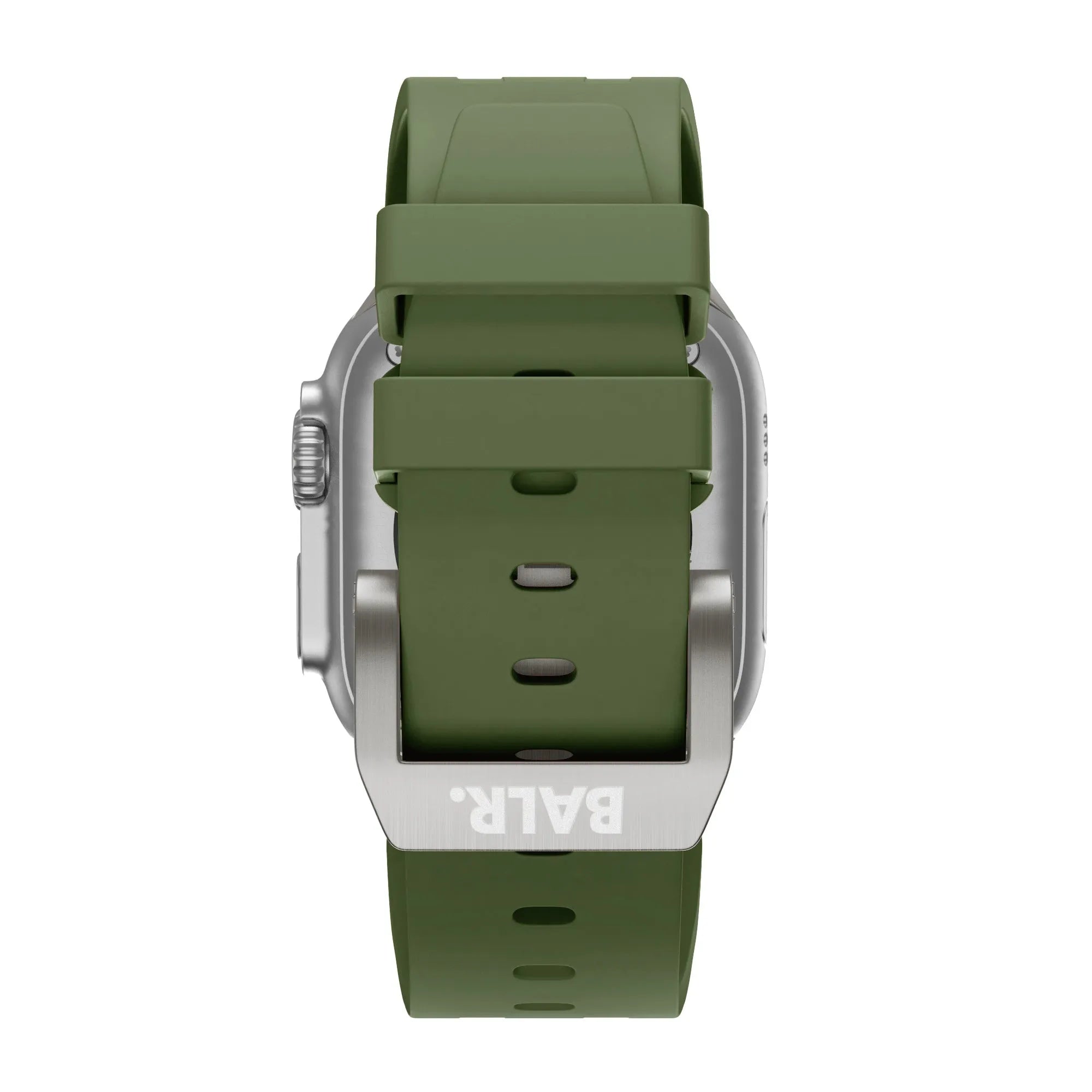 BALR. Correa de silicona Apple Watch Ultra Liquid (verde/titanio)
