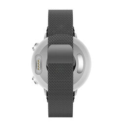 Milanese Loop Strap, black, on a watch, direct rear view
