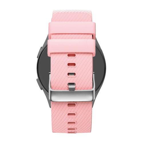 Silicone Strap 'Deluxe', pink, on a watch, direct rear view