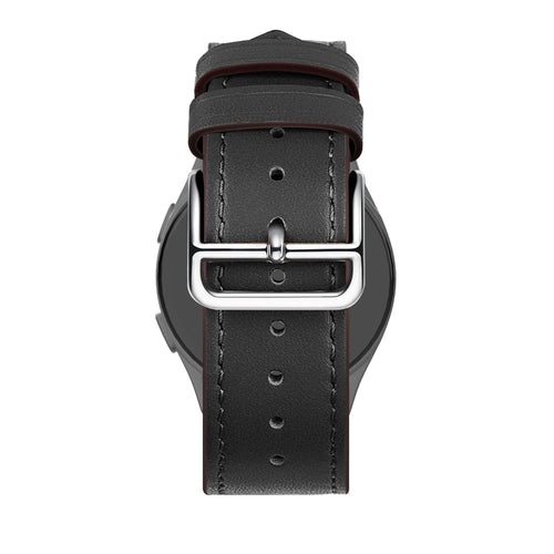 Bandz Amazfit Bip 6 Leather Strap 'Deluxe' (Black)