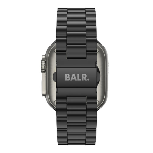 Titanium Strap, black, on a watch, direct rear view