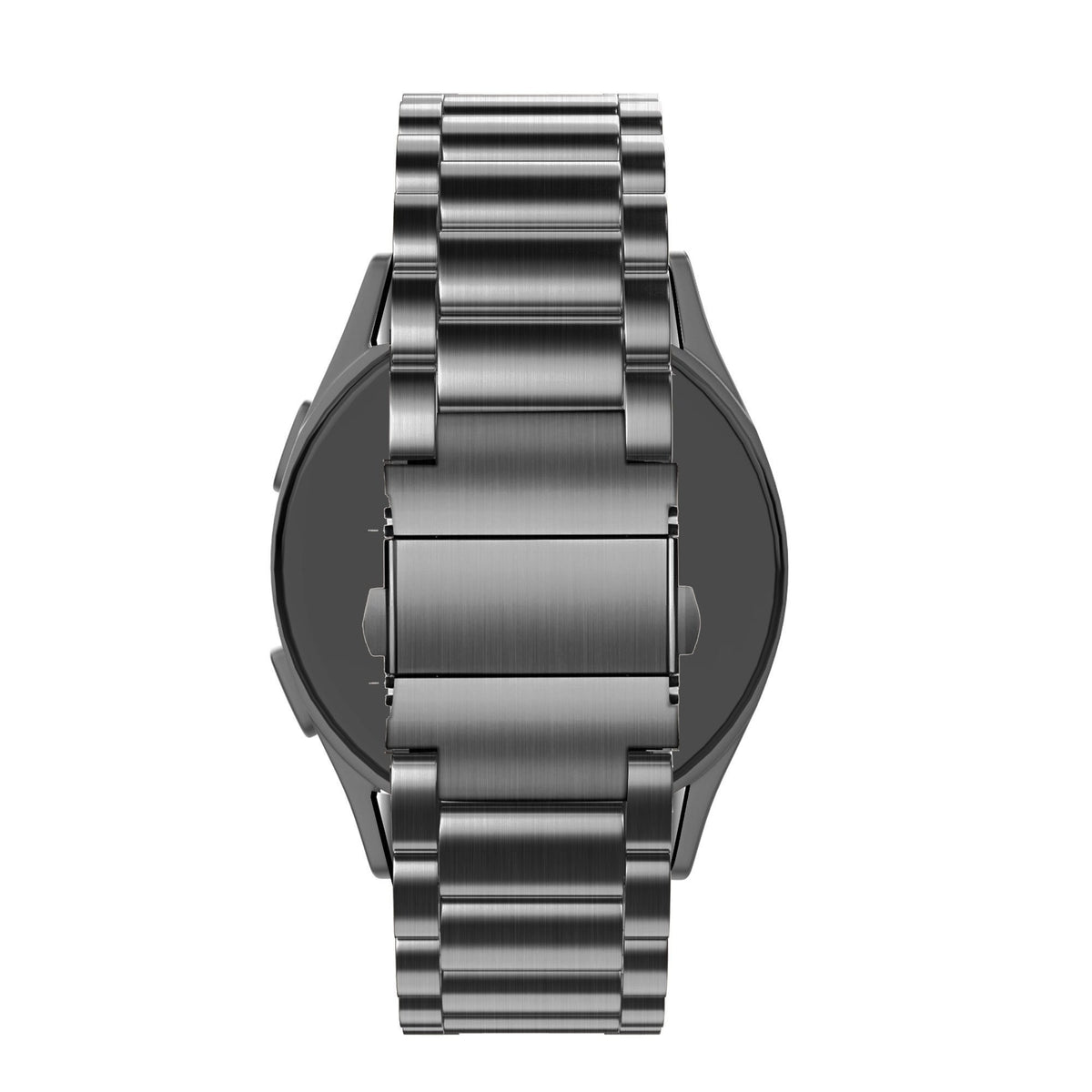 Steel Strap 'Classic', black, on a watch, direct rear view