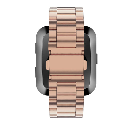 Steel Strap 'Classic', rose gold, on a watch, direct rear view