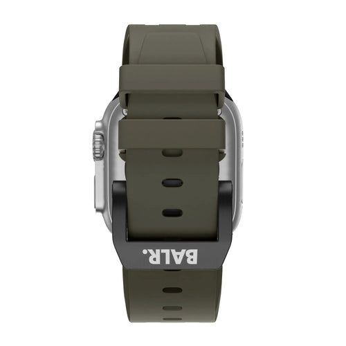 Liquid Silicone Strap, on a watch, direct rear view