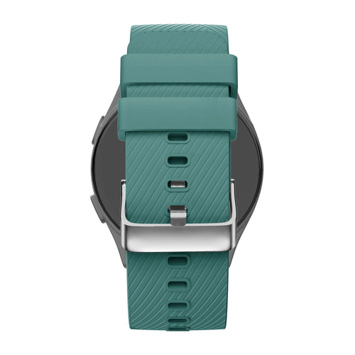 Silicone Strap 'Deluxe', viridian, on a watch, direct rear view