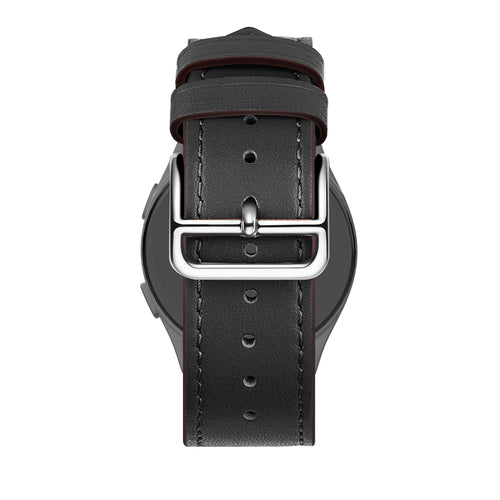 Bandz Amazfit Active 3 Premium Leather Strap 'Deluxe' (Black)