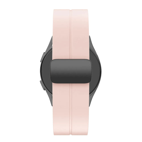 D-Buckle Silicone Strap, pink, on a watch, direct rear view
