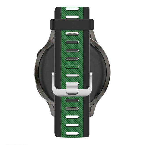 Bandz Garmin Vivoactive 5 Dual Buckled Sport Strap (Black/Green)
