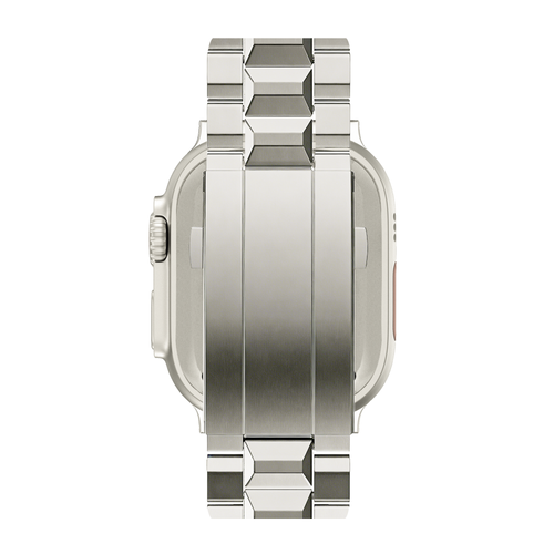 Titanium Strap 'Deluxe', on a watch, direct rear view