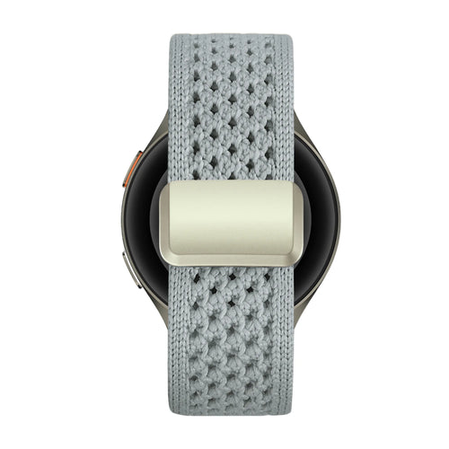 Vintage Nylon Strap, light blue, on a watch, direct rear view