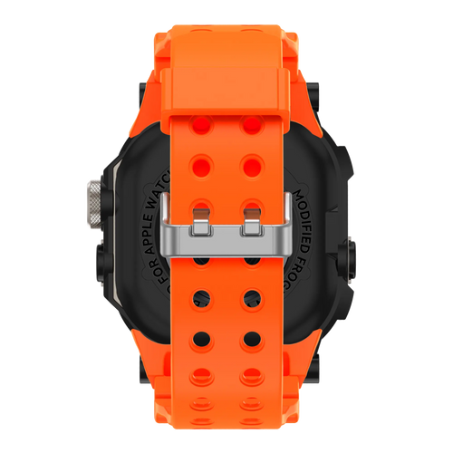 Bandz Apple Watch Ultra TPU Strap with Case (Orange/Titanium)