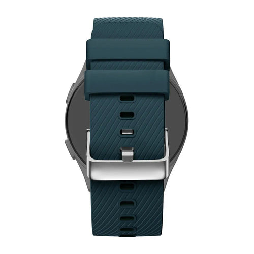 Silicone Strap 'Deluxe', dark green, on a watch, direct rear view