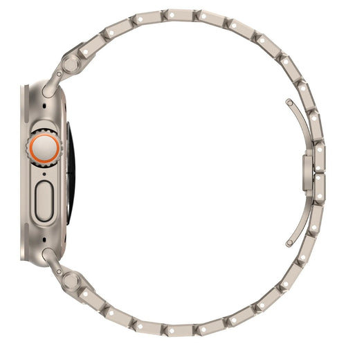 Explorer Steel Strap, titanium, on a watch, direct rear view