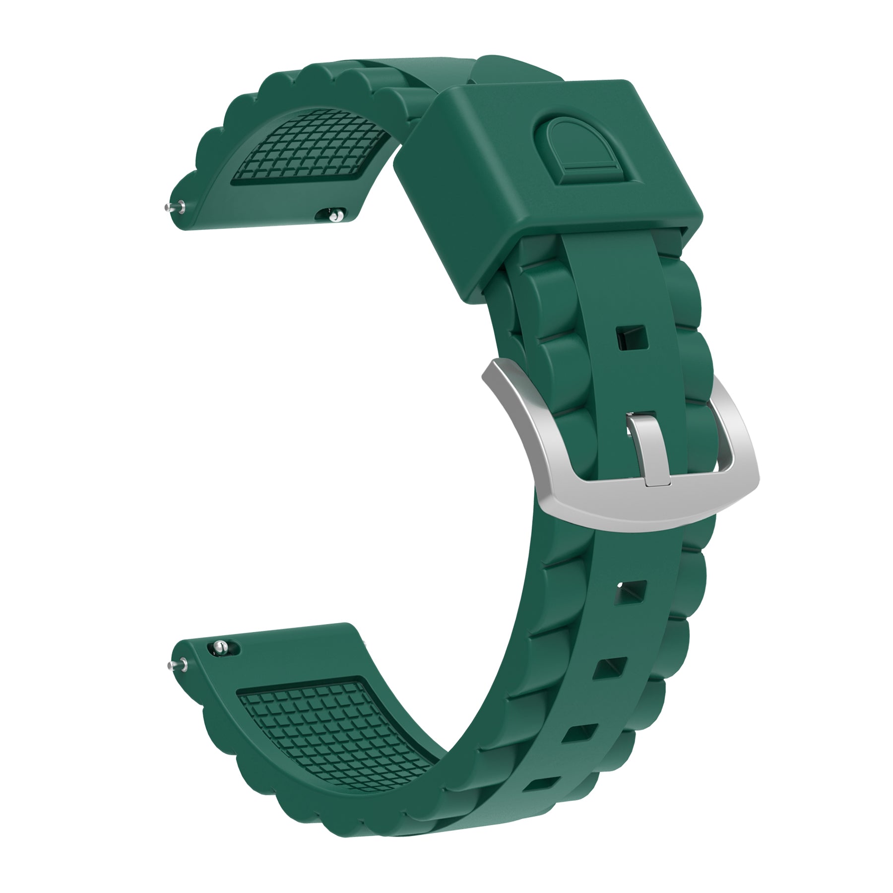 Universal 24mm Wave Silicone Strap (Green)