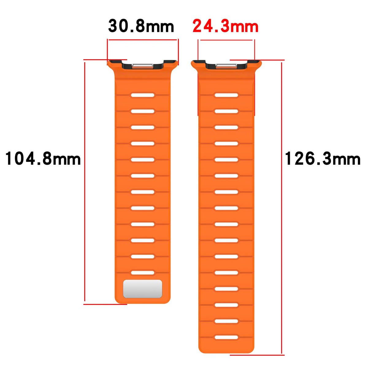 Samsung Galaxy Watch 8 - 44mm Magnetic Silicone Strap (Black/Orange)