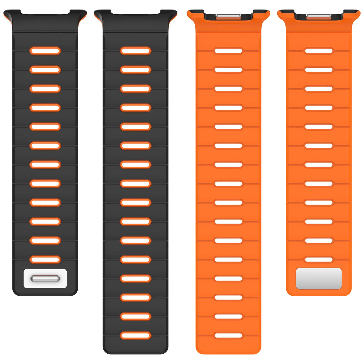 Samsung Galaxy Watch 9 - 40mm Magnetic Silicone Strap (Black/Orange)