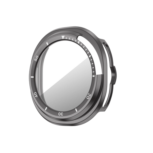 Bandz Samsung Galaxy Watch 8 Classic Bezel Cover with Glass (Titanium Grey/White)