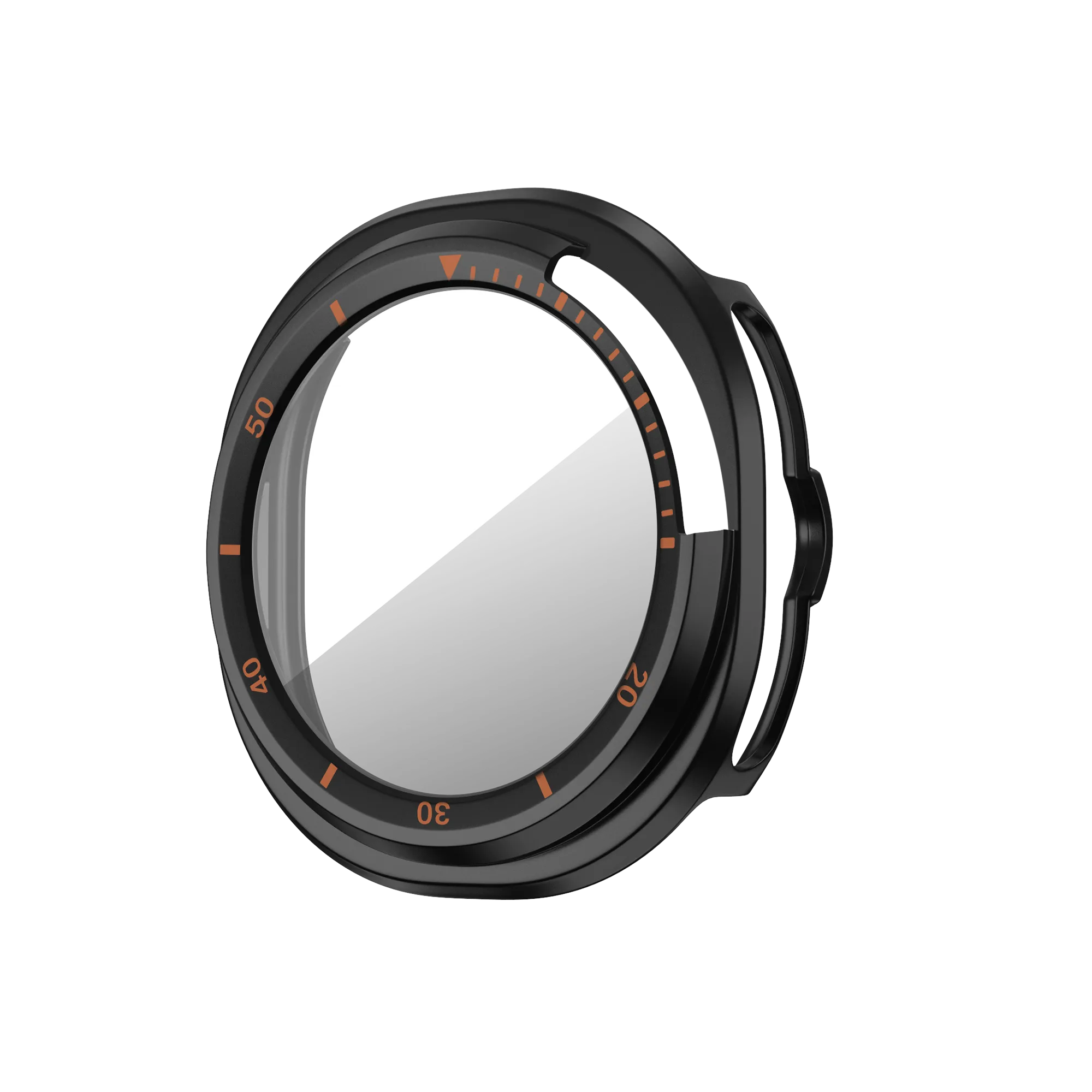 Bandz Samsung Galaxy Watch 8 Classic Bezel Cover with Glass (Black/Orange)