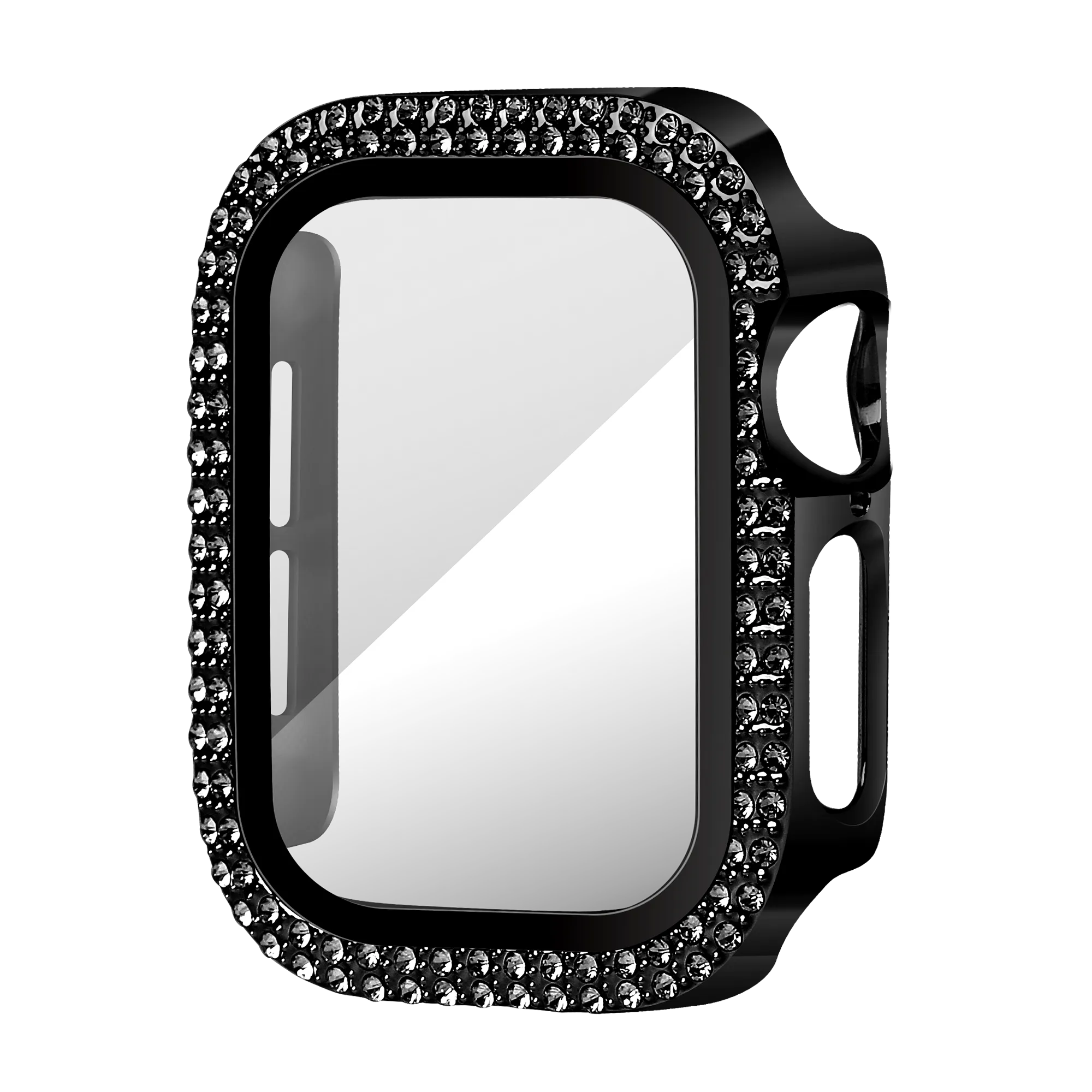 Bandz Funda diamante con vidrio Apple Watch 10/11 - 42mm (negro)