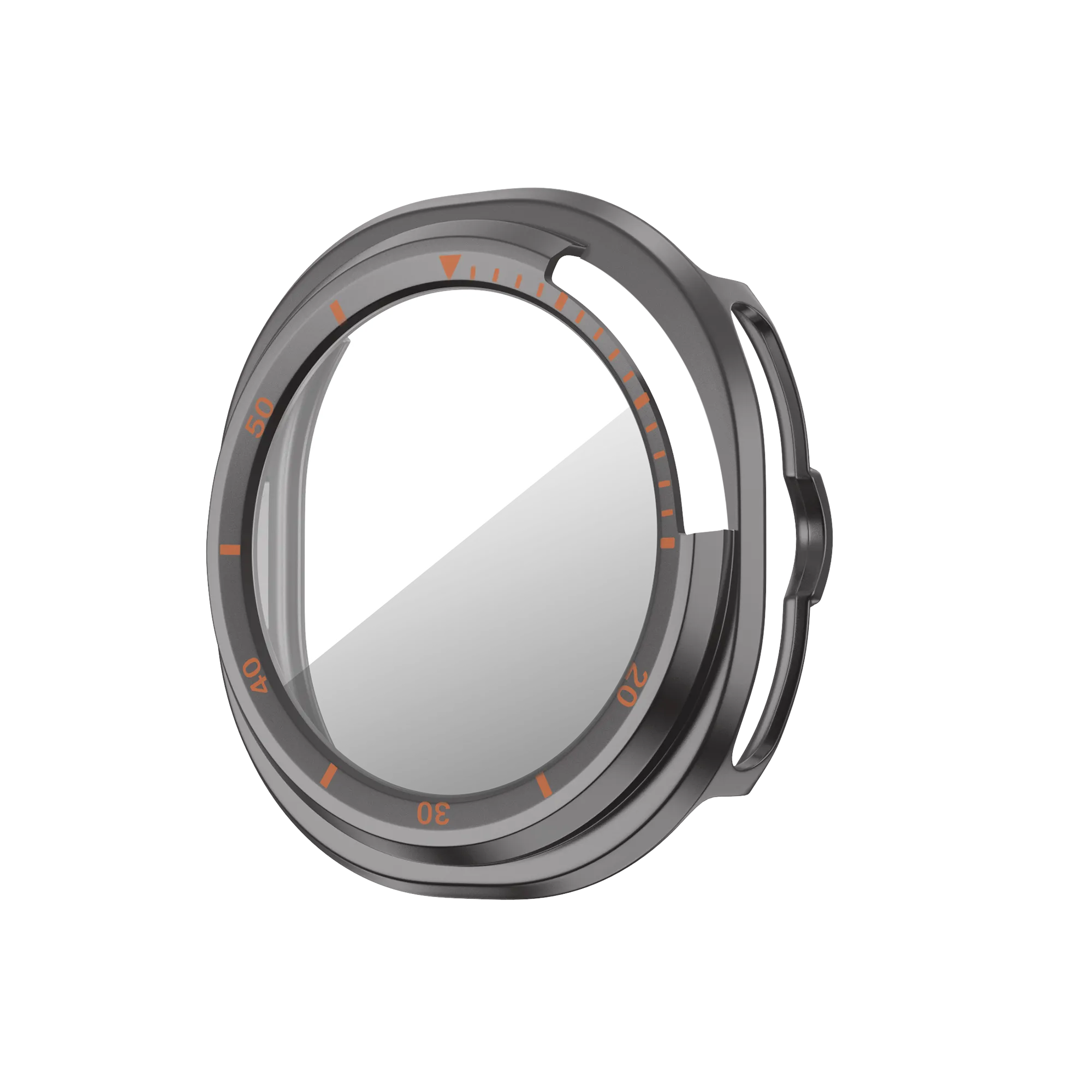 Bandz Funda Bezel con vidrio Samsung Galaxy Watch 8 Classic (gris titanio/naranja)