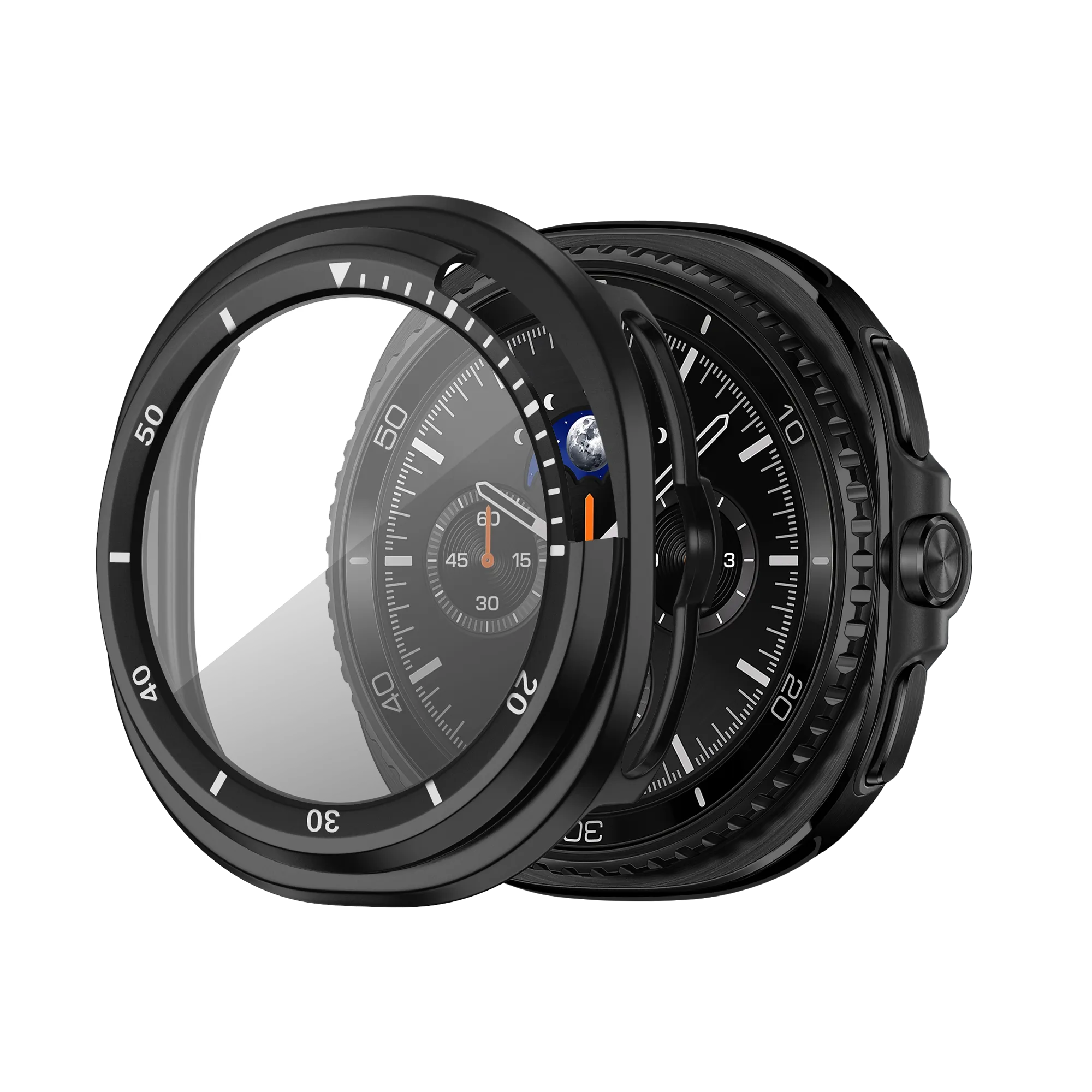 Bandz Funda Bezel con vidrio Samsung Galaxy Watch 8 Classic (negro/blanco)