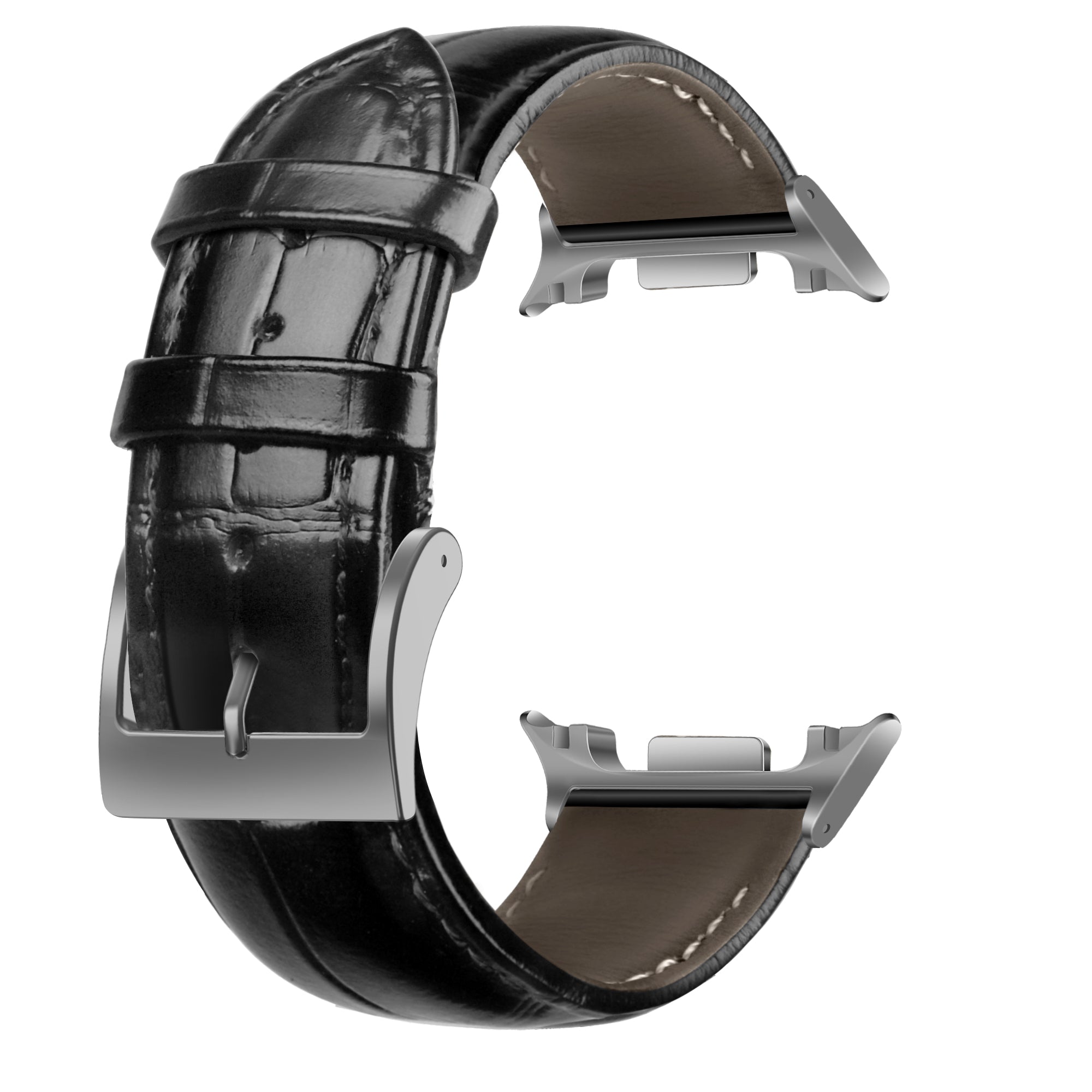 Correa cuero estilo cocodrilo Samsung Galaxy Watch 9 - 44mm (negro)