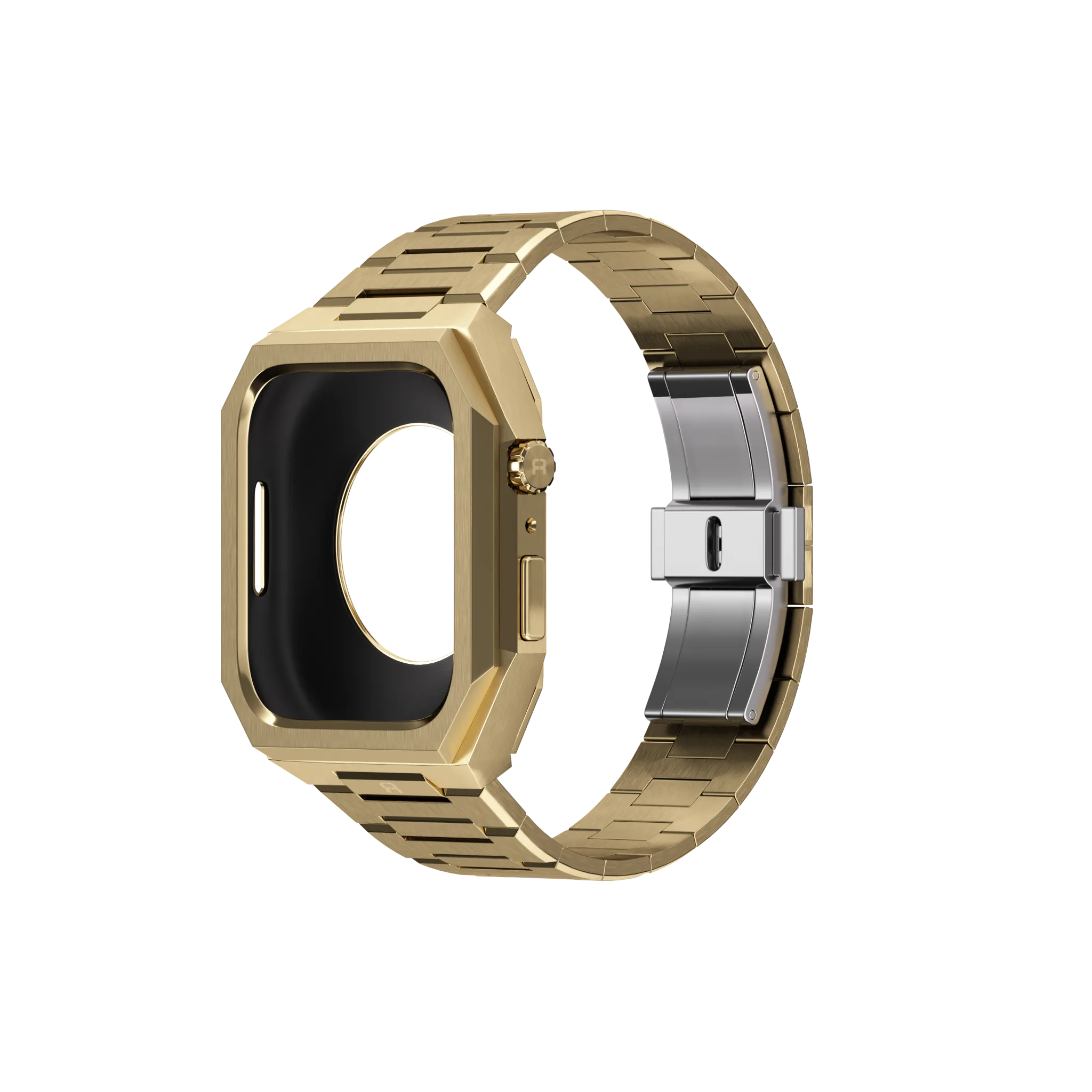 Reqior Funda con correa de acero 'Nautilus' Apple Watch 45mm (dorado)