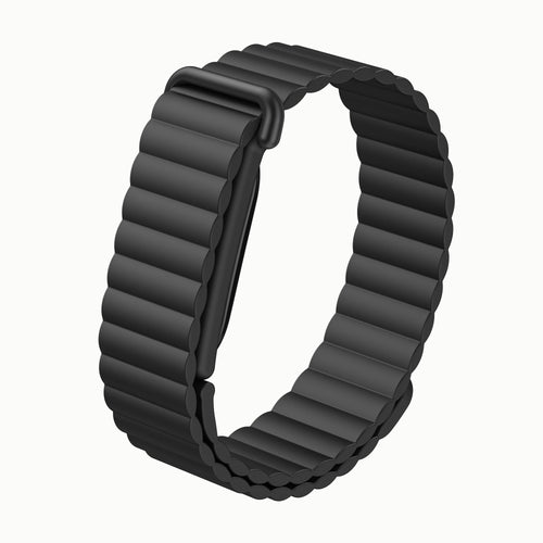 Magnetic Silicone Strap, black, without a watch, 3/4 front view