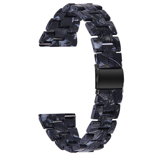 Metal Resin Strap, black/white, without a watch, 3/4 front view