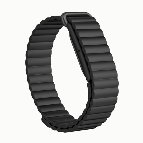 Magnetic Silicone Strap, black, without a watch, 3/4 front view