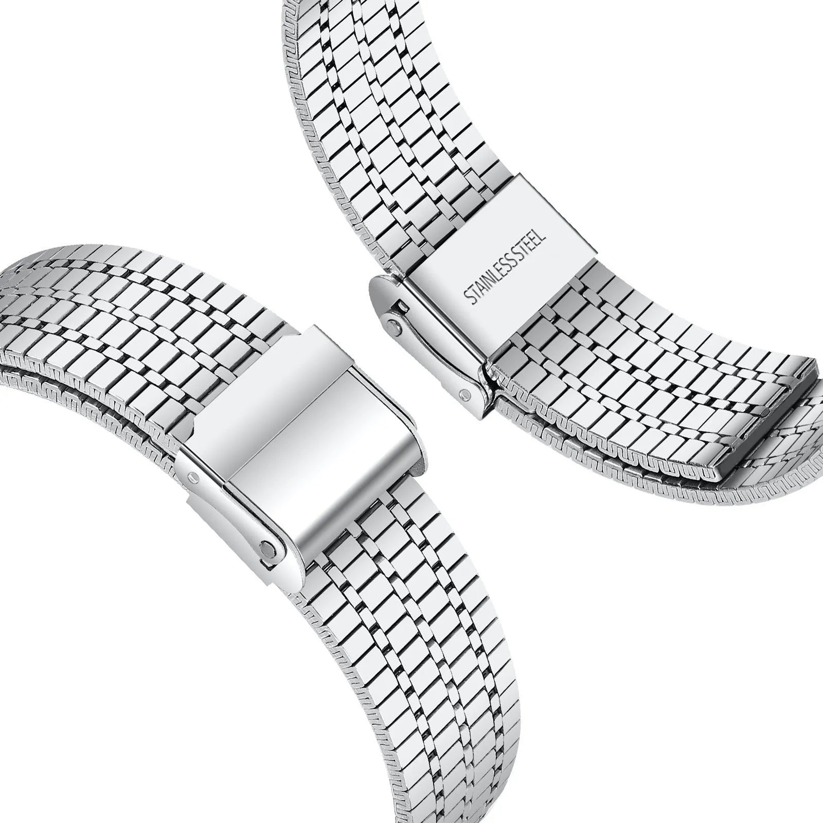 Fine Steel Strap, silver, without a watch, 3/4 front view