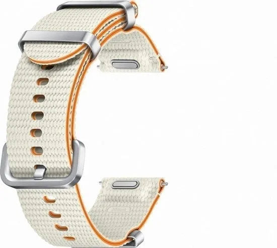 Nylon Athleisure Strap, cream, without a watch, 3/4 front view