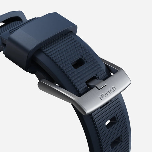 Nomad Correa de silicona resistente Apple Watch plateado/atlantico azul)