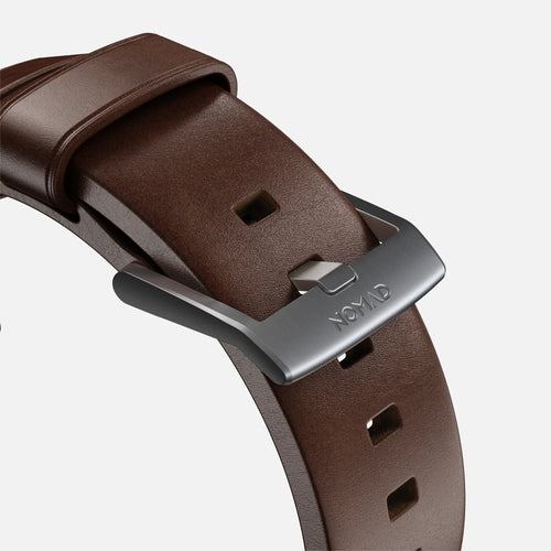 Nomad Correa cuero moderna Apple Watch (marrón/plateado)