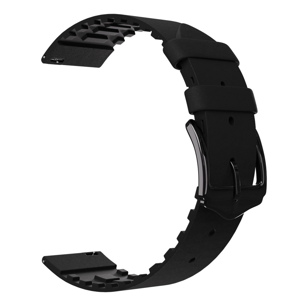 Polar Ignite 2 Silicone/Leather Strap (Black)