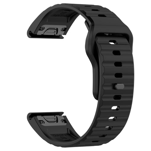 Outdoor Silicone Strap, black, without a watch, 3/4 front view