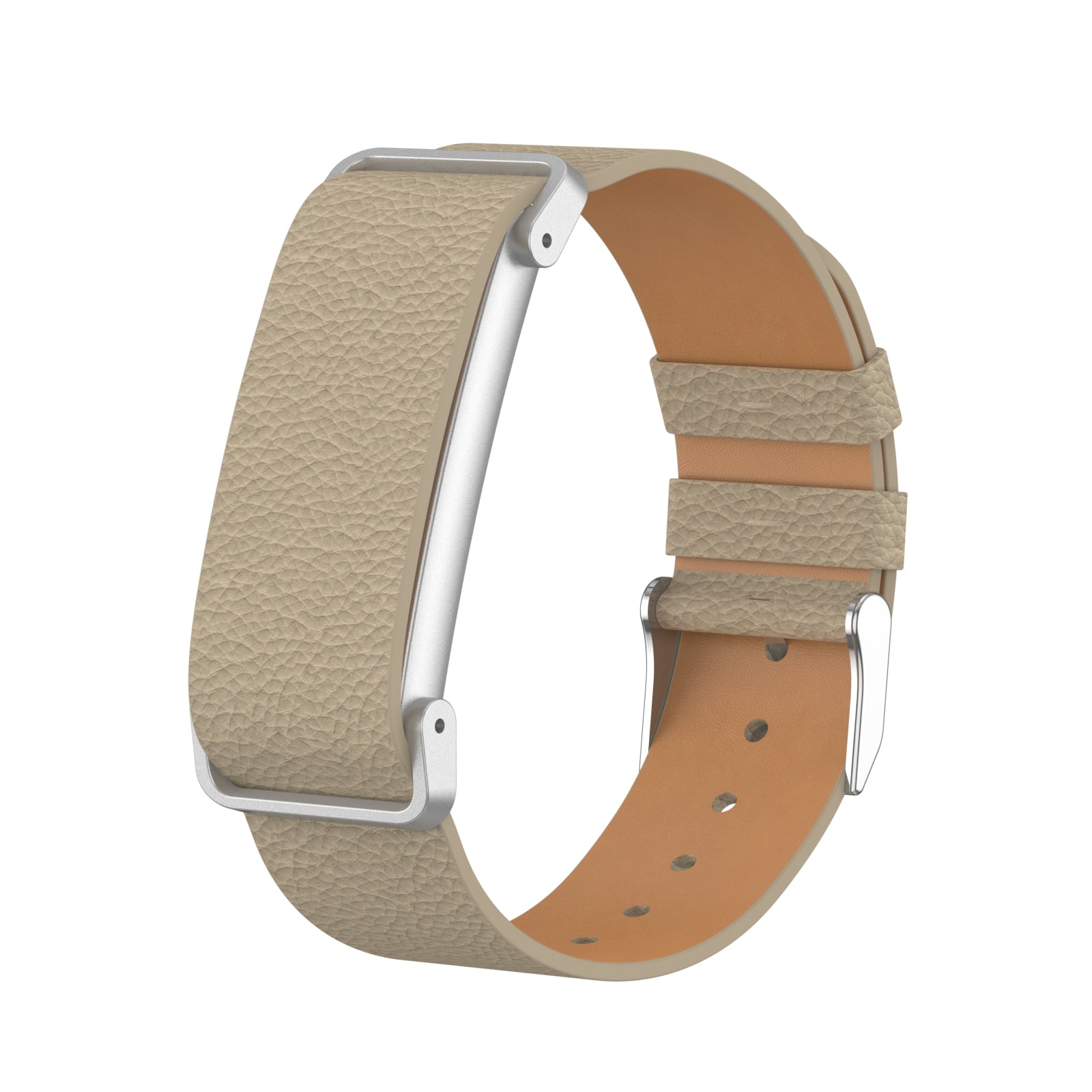 Correa cuero litchi Fitbit Air (marrón café)