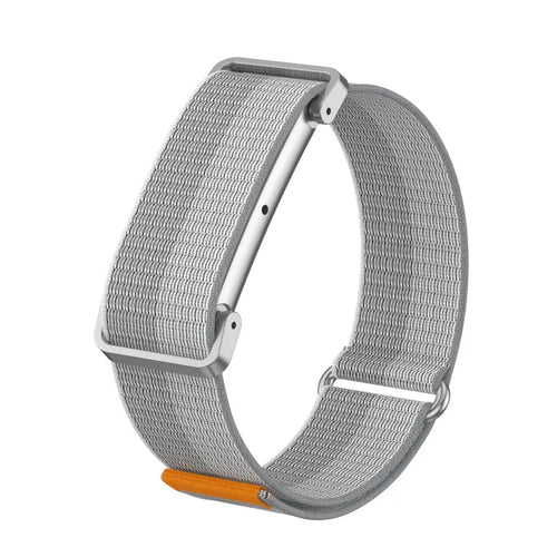 Nylon Strap with Frame, grey, without a watch, 3/4 front view