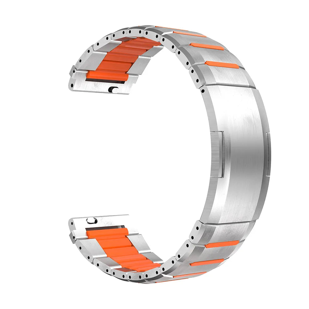 Correa acero híbrido 'One Push' Gard Pro Health Smartwatch 2 (titanio/naranja)