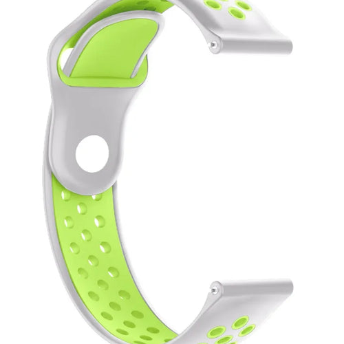 Silicone Sport Strap, grey/yellow, without a watch, 3/4 front view