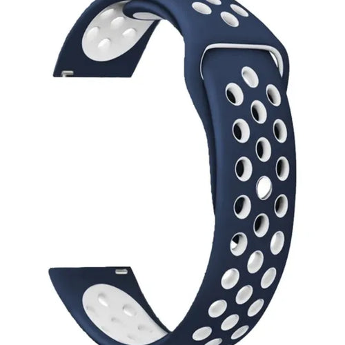Silicone Sport Strap, blue/white, without a watch, 3/4 front view