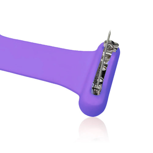 Silicone Nurse Fob, purple, without a watch, 3/4 front view